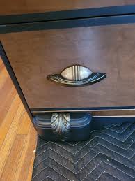 Before & After of this old dresser that was my moms. First time using  Bedford and Rustoleum oil rubbed bronze