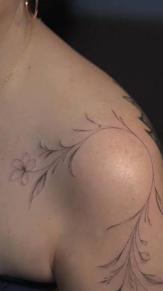 Shoulder Cap Feminine Mandala Shoulder Tattoo