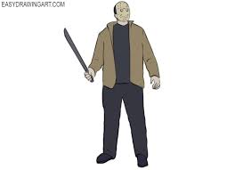 To help speed up my daily drawing process i decided to do monthly themes. How To Draw Jason Voorhees Easy Drawing Art