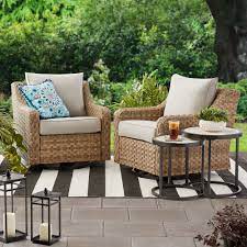 Better Homes Gardens River Oaks 2 Piece Swivel Gliders With Patio Covers Walmart Com Walm Outdoor Swivel Chair Outdoor Wicker Chairs Patio Furniture Sets