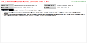 window cleaner cv resume sample