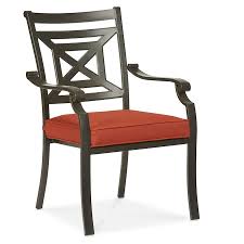 Garden Treasures Kingsmead Set Of 4 Black Stackable Metal Stationary Dining Chair S With Red Cushioned Seat Lowes Com Dining Chair Cushions Outdoor Dining Chair Cushions Dining Room Chair Cushions