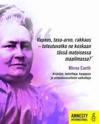 Minna Canth (1844–1897) työskenteli tasa-arvoisemman maailman puolesta.  Tätä työtä me jatkamme yhä edelleen. Lue lisää tuoreesta tutkimuksestamme  👇  https://amnesty.fi/amnestyn-kansalaiskysely-suostumuksen-ja-uudistuneen-seksuaalirikoslainsaadannon  ...