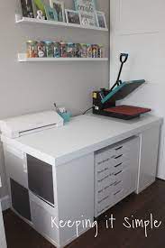 There are many ways to decorate your bathroom such as choosing some specific furniture, applying different colors, or using different materials. Ikea Hack Diy Computer Desk With Kallax Shelves Keeping It Simple Craft Tables With Storage Ikea Crafts Ikea Craft Room