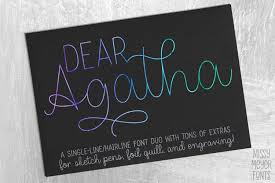Some fonts fall into the script family, barely, and can function perfectly fine for headings or small passages of texts. Dear Agatha A Single Line Hairline Pen Quill Font Duo 305023 Monoline Font Bundles