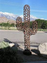 Ca040a Horseshoe Cactus Metal Garden Art Horseshoe Art Horseshoe Cactus