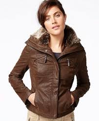 Jou Jou Faux Leather Bomber Jacket Coats Women Macy S Leather Jacket Style Faux Leather Bomber Jacket Leather Bomber Jacket