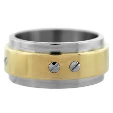 Right Hand Awesomeness Cartier Santos 100 Stainless Steel And Yellow Gold Mens Ring Yellow Gold Mens Rings Sapphire And Diamond Band Mod Jewelry