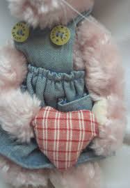 Vintage 1998 Boyds Light Pink BUNNY RABBIT W/ Plaid Heart 8" Plush Stuffed  Animal Toy 1990's Easter Boyd's Bears