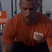 Marine Sgt. Michael G. Jacobs performs a deadlift during