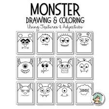 L+t provides free textures for use in your next project. Monster Adjectives Fun Drawing Texture Art Lesson Tpt