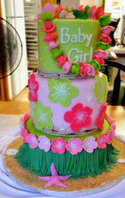 Tropical Baby Shower Themes Hawaiian Baby Showers Baby Shower Cakes Baby Girl Cakes