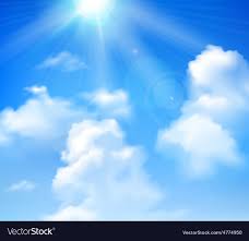 Sun Shining In Sky Royalty Free Vector Image Vectorstock