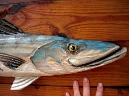 escultura de pez madera barracuda 4 pies motosierra talla fish sculpture wooden fish carving
