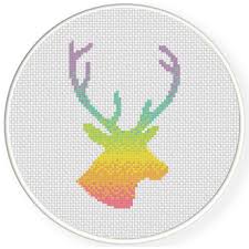 Advanced cross stitch is a design site supporting independent artists we offer original patterns only available here. Rainbow Deer Head Cross Stitch Pattern Daily Cross Stitch
