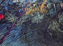 La strada entra nella casa (die straße dringt in das haus) ist ein gemälde von umberto boccioni. Kunstdrucke Von Umberto Boccioni