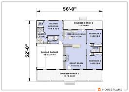 This modern farmhouse plan features a welcoming front porch and a smart open concept floor plan between the kitchen and living room. Beautiful Small Country House Plans With Porches Houseplans Blog Houseplans Com