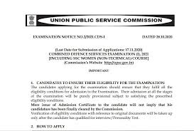 As per the upsc calendar, the notification was scheduled to be. Cds 1 2021 Notification Application Form Released For 345 Vacancies Apply Till Nov 17