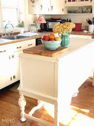 Turning A Buffet Sideboard Into A Kitchen Island Home Kitchens Kitchen Inspirations Painting Kitchen Cabinets White