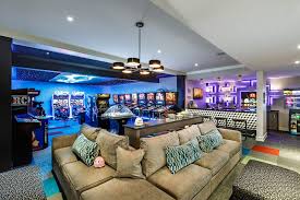 Basement Remodel In Glen Ellyn Game Arcade Mancave Arcade Room Basement Remodeling Arcade Game Room