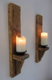 I am delighted with the design he has provided for this modern candle wall sconce, as it looks great and it is relatively simple to build in mass production for the project is designed to hold a standard 2? Pair Of Large 60cm Reclaimed Plank Wood Wall Sconce Candle Holders Rustikale Holzwande Kerzenhalter Wandleuchter