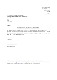 A letter of recommendation should have a formal tone and follow a specific format. Template Change Of Address Notification Inec