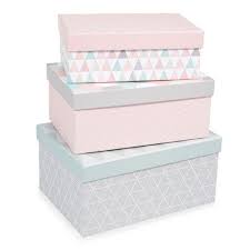 3 Boites Rectangles En Carton L19 L21 L23 Cm Zoe Rangement Photo Boite De Rangement Rangement Maison