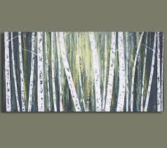 Birch Tree Wall Art Abstract Birch Tree Painting Ghost Wood Iv 18x36 Original Acrylic Wall Decor Sage Mountain Studio Birch Tree Painting Birch Tree Art Tree Painting