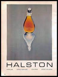 Halston is my trademark fragrance. 1976 Halston Perfume Vintage Print Ad Spray Cologne Fragrance Scent 1970s Halston Halstonperfume Halston Perfume Perfume Ad Perfume
