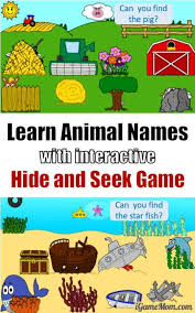 Hide And Seek Vocabulary Game For Toddlers Interactive Games For Toddlers Kids Learning Activities Teaching Young Children