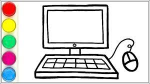 How To Draw A Computer In Easy & Simple Steps | Ms Drawing Tutorials For  Beginners - Youtube