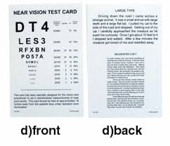 Eye Card Near Vision Test Card Sc 8522