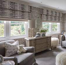 Grey And White Roman Blind Ideas For A Nursey Living Room Blinds Roller Blinds Living Room Blinds Design