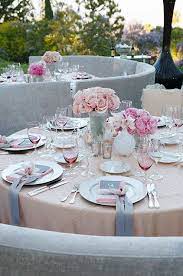 Beautiful pink tulips are the inspiration for a sweet and soft pink and gray valentine table setting. Dusty Pink And Grey Wedding Decor Novocom Top