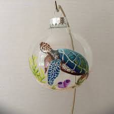 Christmas Ornament Sea Turtle Handpainted Etsy Turtle Ornament Painted Christmas Ornaments Christmas Ornaments