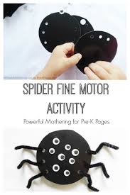 Spider Fine Motor Activity Spider Crafts Preschool Fine Motor Activities Preschool Fine Motor