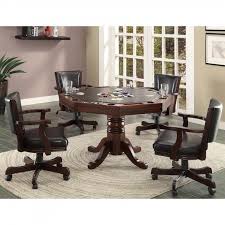 5 Piece Poker Table Set Espresso Finish Convertible Game Table Plus 4 Arm Chairs Furnitureofamerica Game Table And Chairs Furniture Of America Furniture