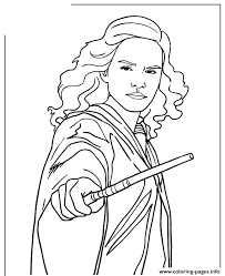 print harry potter hermione granger holding wand coloring pages drawings colors coloriage lettre h