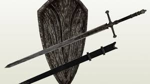 Dark Souls Silver Knight Straight Sword Shield Pepakura Eu