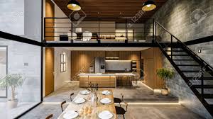If you buy from a link, we may earn a commission. 3d Rendering Interior House Modern Open Living Space With Kitchen Loft Stock Photo Picture And Royalty Free Image Image 145383090
