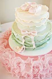 Pretty Baby Shower In Pink Mint Green And Gold Shower Cakes Baby Shower Cakes Pastel Baby Shower