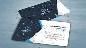 Graphic design and file production services available. Business Cards Waterproof Astuae