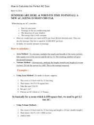 So tonnage requirement is 1.2 ton. How To Calculate The Perfect Ac Size Tonnage Air Conditioning