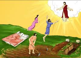 The Ascension of Jesus - Biblical Scene with Disciples and Earthly ...