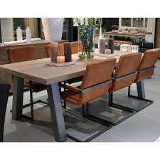 rustiek eiken tafel met schuine metalen poten door jansteen1 eiken tafel meubel ideeen en ideeen voor thuisdecoratie