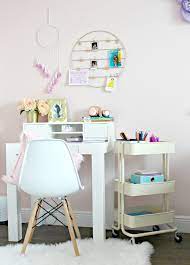 Diy Homework Space For Girls Alex The Real Housemom Desk For Girls Room Bedroom Desk Simple Room