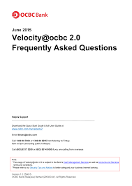 Malaysia 1300 & 1800 toll free, customer careline & support centre directory. Velocity Ocbc 2 0 Frequently Asked Questions Manualzz