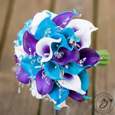 Browse our listings to find jobs in germany for expats, including jobs for english speakers or those in your native language. Purple And Turquoise Calla Lily Wedding Bouquet With Crystals The Bridal Flower Silk And Real Touch Wedding Bouquets