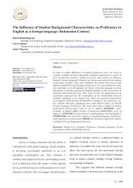 Spanish to english, french to english, and japanese to english. Pdf The Influence Of Student Background Characteristics On Proficiency In English As A Foreign Language Indonesian Context