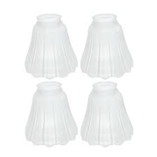 Aspen Creative Corporation 4 3 4 In Frosted Ribbed Bell Shaped Ceiling Fan Replacement Glass Shade 4 Pack 23011 4 The Home Depot